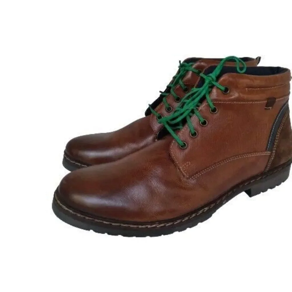 Steve Madden Men's P.Wilmer Ankle Lace-up Combat Boot Cognac‎ Size 11.5
